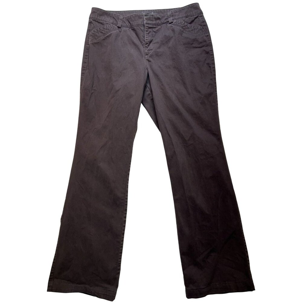 Dockers Women's Casual Bootcut Pants Flat Front Size 10 M Espresso Brown Solid